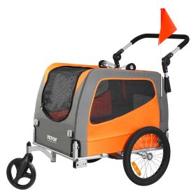 Dog Bike Trailer, Supports up to 66 lbs, 2-in-1 Pet Stroller Cart Bicycle Carrier, Easy Folding Cart Frame with Quick Release Wheels