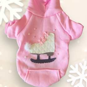 Quilted Ice Skate Dog Hoodie (size: XL)