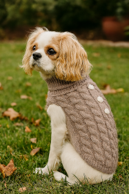 Pumpkin Pie Pearl Knit Dog Sweater (size: large)