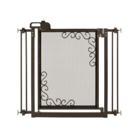 One (Option: Touch Metal Mesh Pet Gate in Antique Bronze)