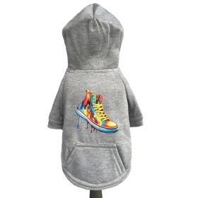 Graffiti Pup Hoodie (Color: Grey, size: XXS)
