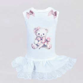 Hugs x Kisses Dog Dress (Color: White, size: XXS)