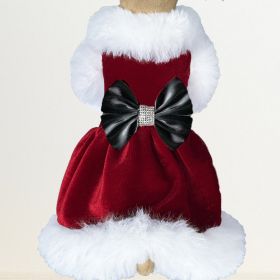 Santa Baby Dog Dress (Color: Red & White, size: XXS)