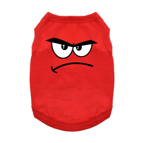 NEW - Angry Face Dog Shirt - Flame Scarlet Red (Option: Large)