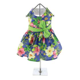 Blue Lagoon Hawaiian Hibiscus Dress (Option: Large)