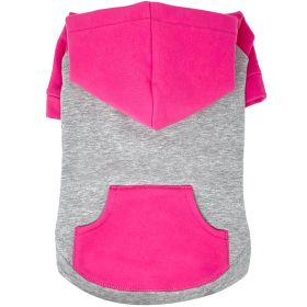 Color-Block Flex Fit Hoodie - Pink on Gray (Option: Small)