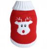 Dog Cable Knit 100% Cotton Sweater - Red Rudolph Holiday