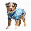 Dog Cable Knit 100% Cotton Sweater - Snowflakes and Hearts Blue