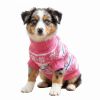 Dog Cable Knit 100% Cotton Sweater - Snowflakes and Hearts Pink