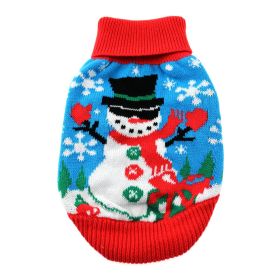 Dog Cable Knit 100% Cotton Sweater - Ugly Snowman (Option: 3X-Large)