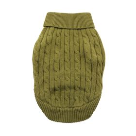 Dog Cable Knit 100% Cotton Sweater - Herb Green (Option: 3X-Large)