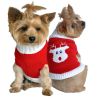 Dog Cable Knit 100% Cotton Sweater - Red Rudolph Holiday