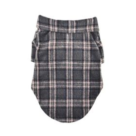 Flannel Dog Shirt - Dark Grey and Pink Plaid (Option: X-Large)