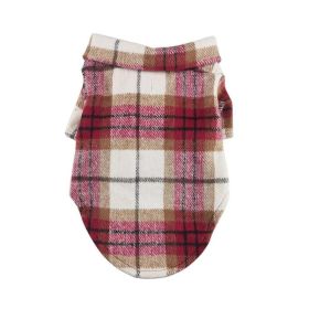 Flannel Dog Shirt - Red and White Plaid (Option: Medium)