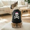 NEW - Pirate Skull with Pink Bow Dog Shirt - Jet Black