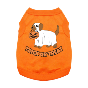 NEW - Trick or Treat Pup Dog Shirt - Sunset Orange (Option: 2X-Large)