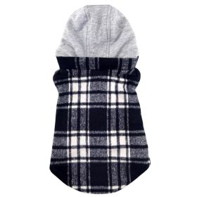Weekender Dog Sweatshirt Hoodie Black & White Plaid Flannel (Option: Small)