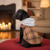 Weekender Dog Sweatshirt Hoodie Brown and Black Plaid Flannel