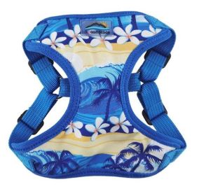 Wrap and Snap Hareness - Catching Waves Print and Mesh Choke Free Step in Harness (Option: X-Small)
