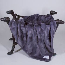 Luxe Dog Blanket (Color: Pewter, size: Throw)